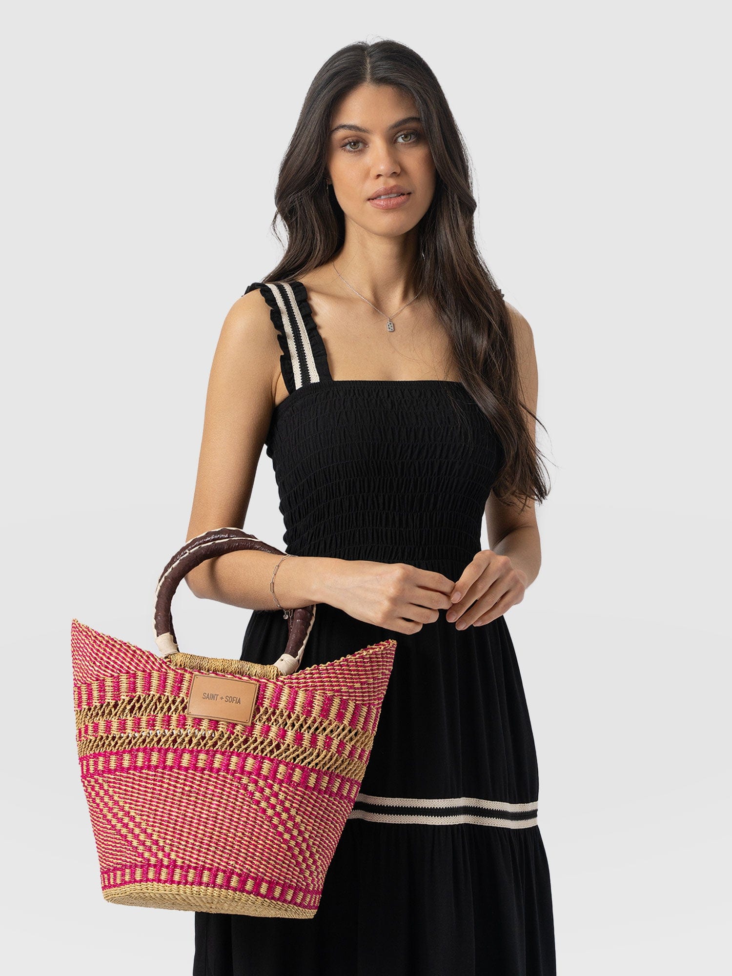 Indie Market Basket Bag - Pink